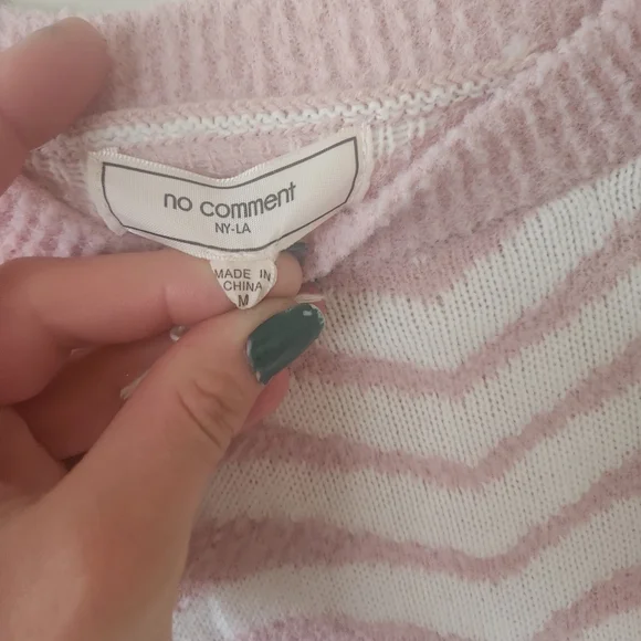 Pink and White Heart Pattern Sweater - Picture 3 of 4